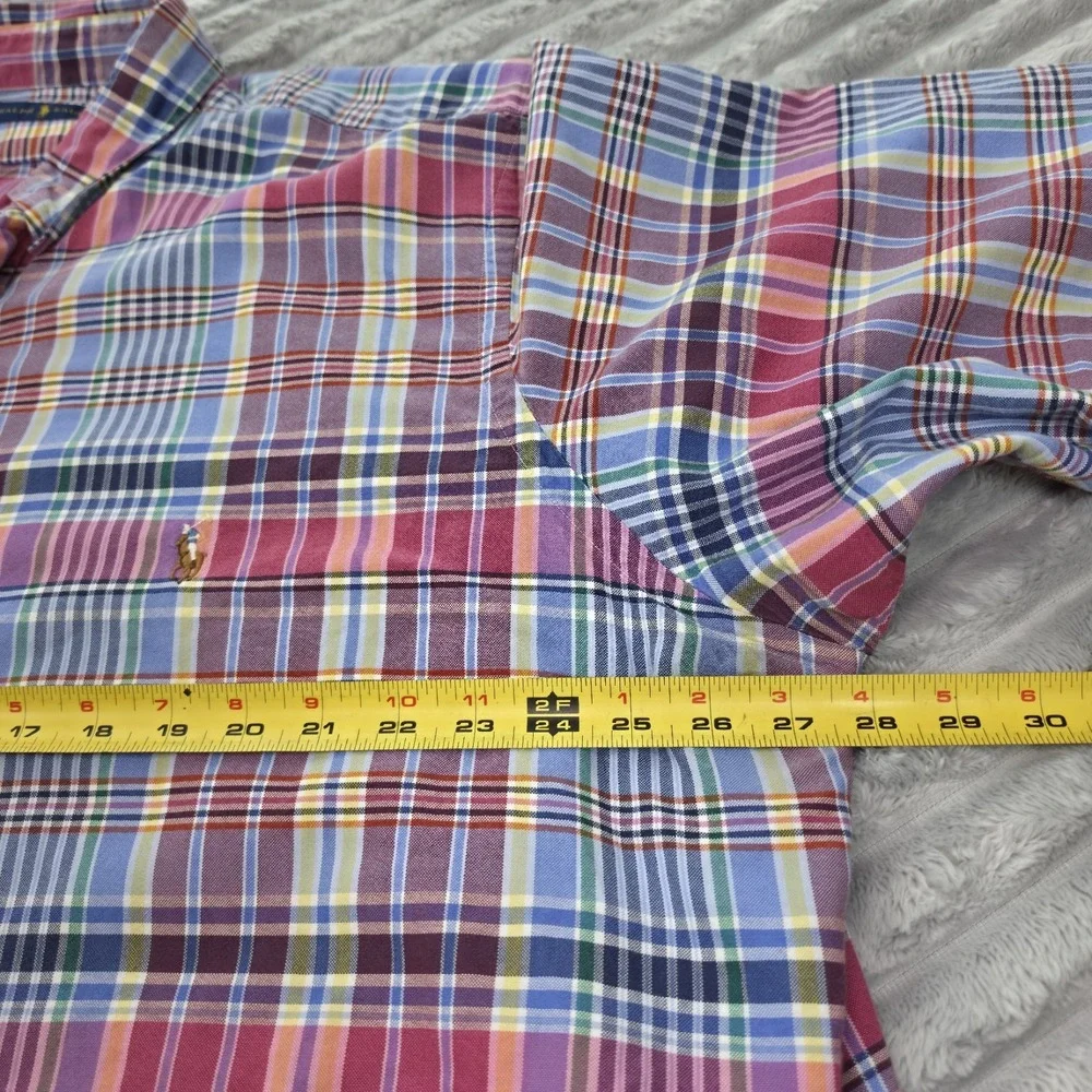 Ralph Lauren Mens Multicolor Plaid Classic Fit Button Down 2XB Colored Pony